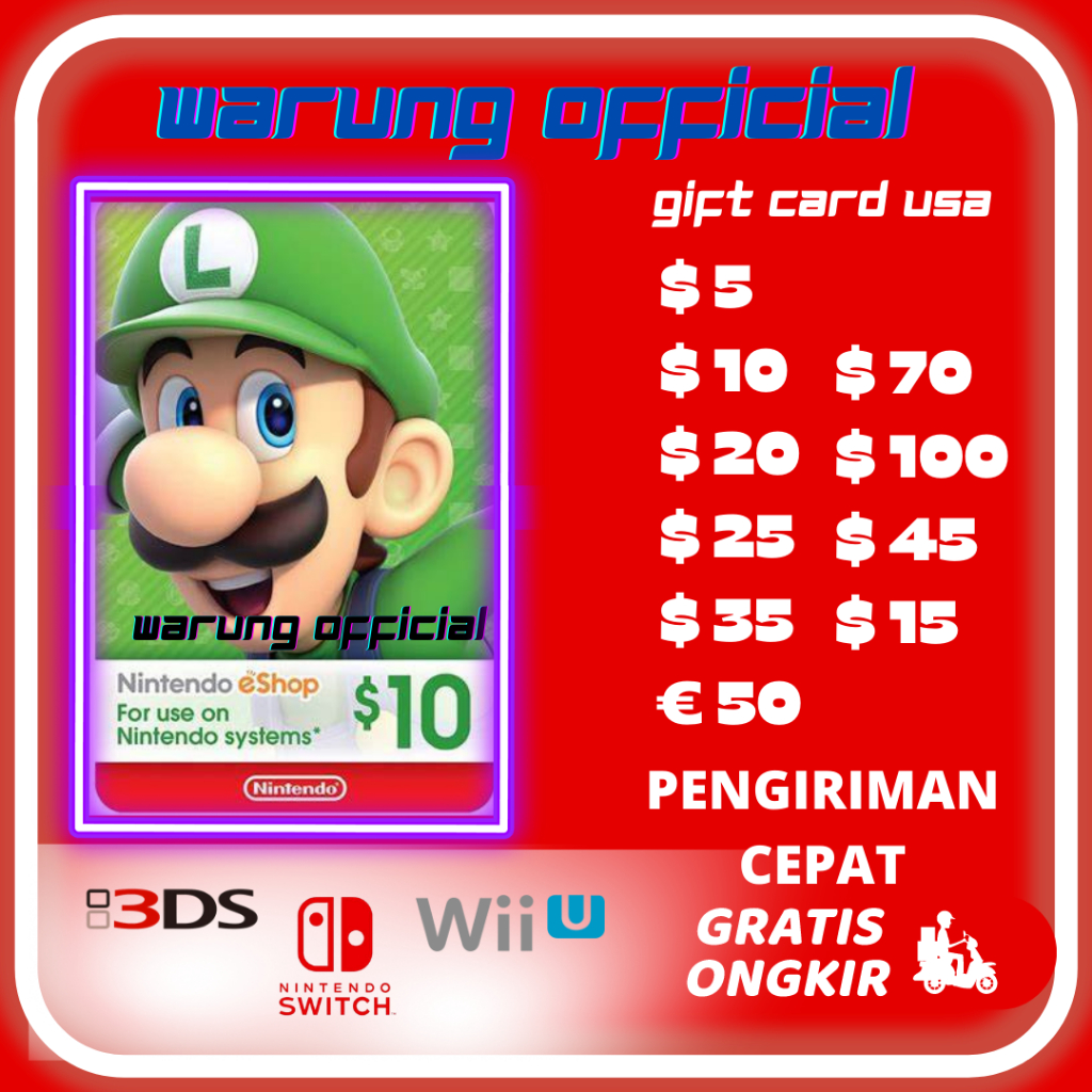 ( PROMO ) Nintendo Eshop Wallet Nintendo Gift Card $50