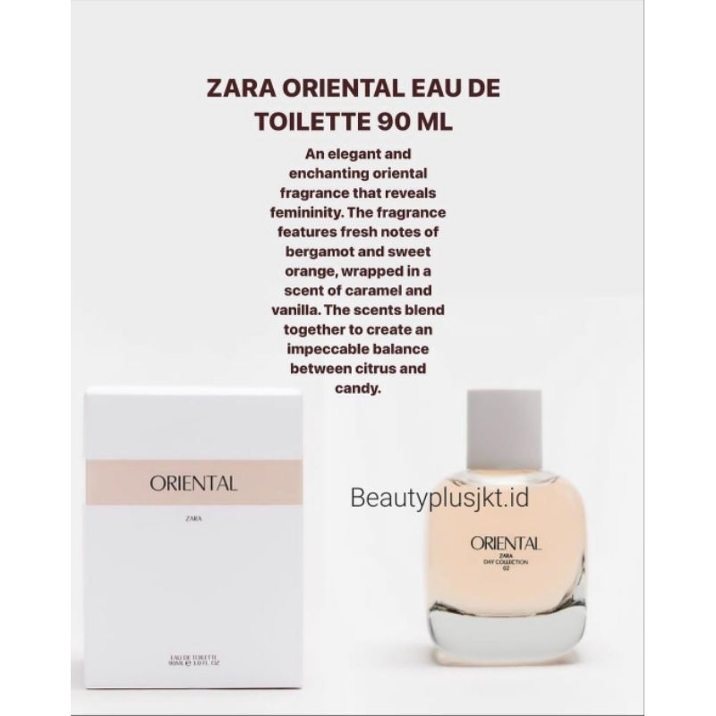 ZARA ORIENTAL ORIGINAL EROPA PARFUM WANITA TAHAN LAMA ORIENTAL DAY COLLECTION 02 BY ZARA EDT EAU DE 