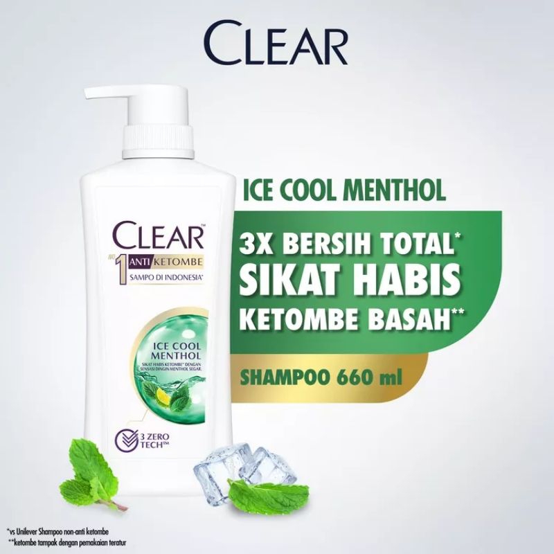 CLEAR SHAMPOO ICE COOL MENTHOL 660ML