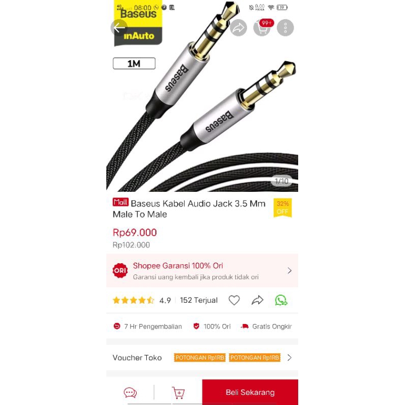 BASEUS yiven audio cable M30