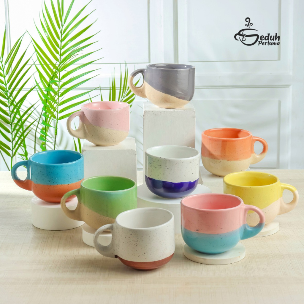 

Premium Seduh Pertama Naya Mug Keramik With Handle Two Tone Minimalis Nordic