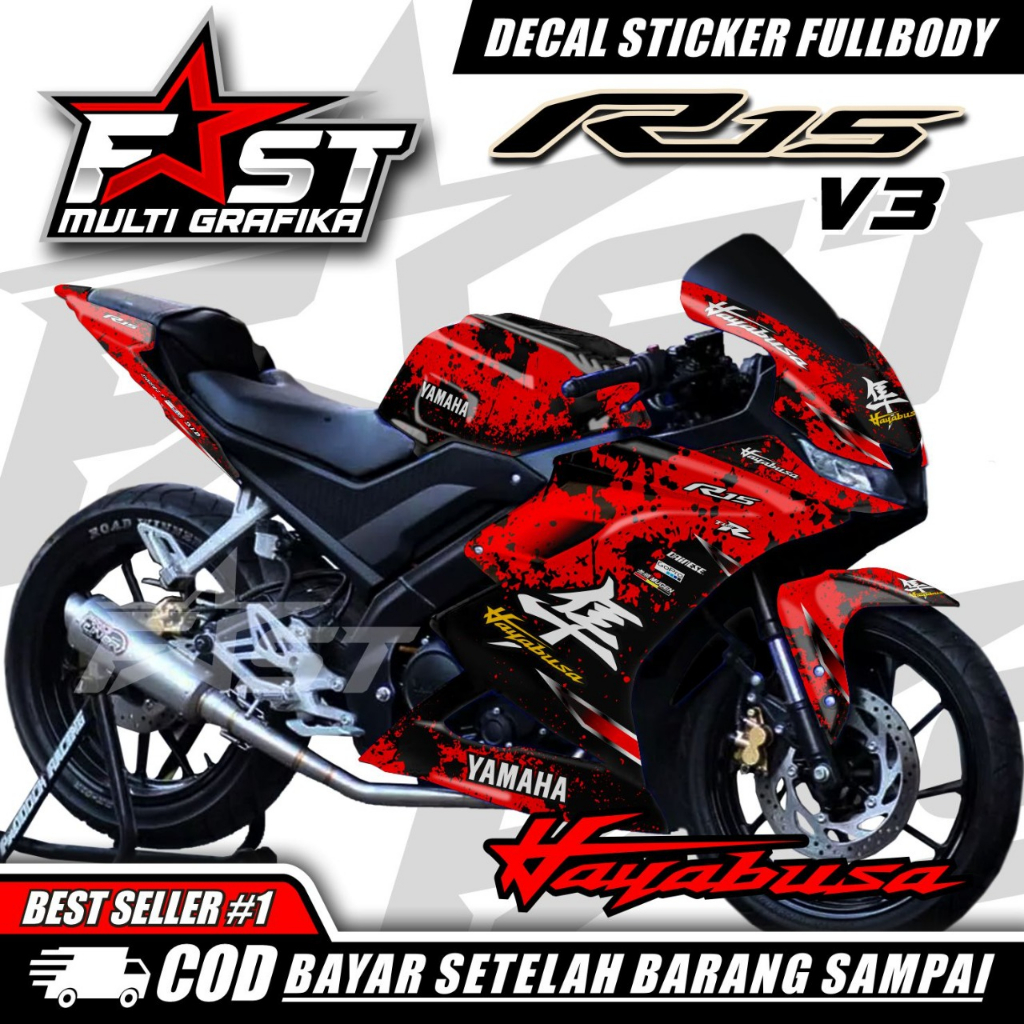 BISA COD Decal Stiker R15 V3 Full Body Stiker Decal R15 V3 Decal Motor Stiker Motor R15 v3 motip hay