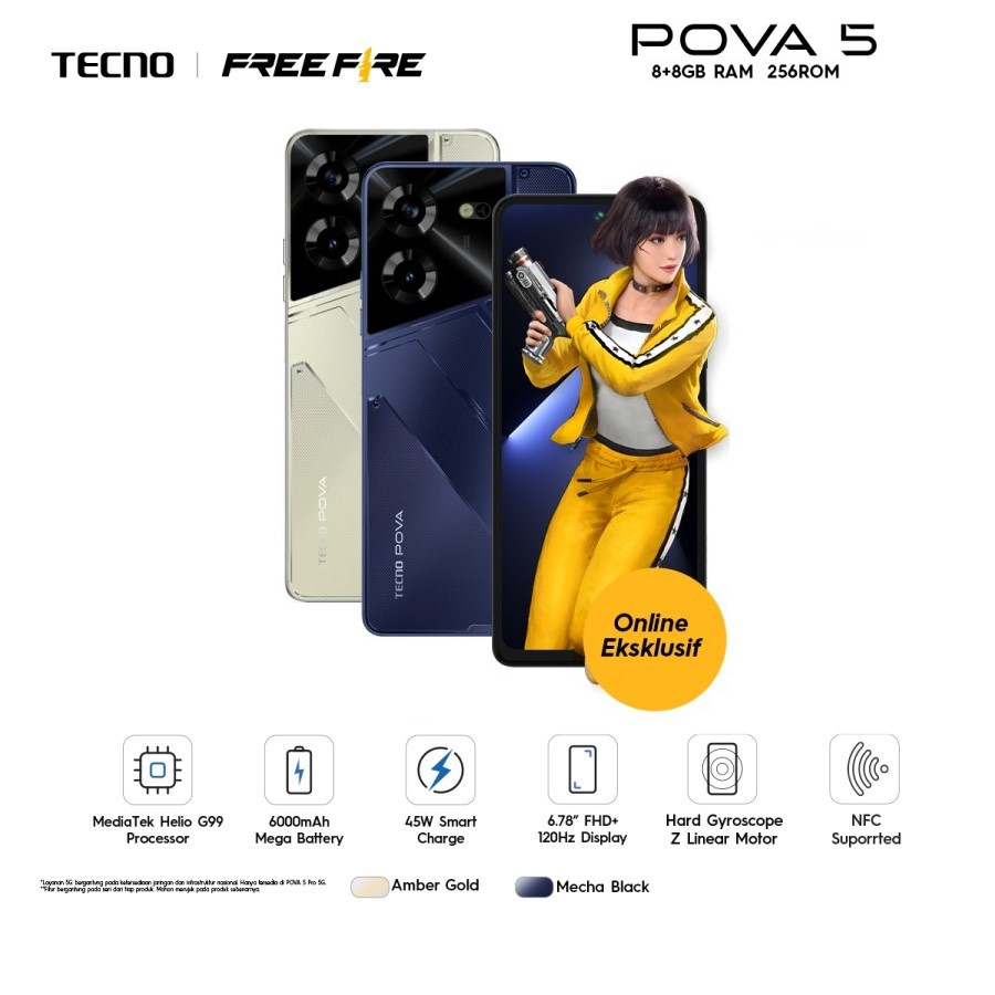 TECNO POVA 5 pro 5g & pova 5 - 8GB*+256GB GARANSI RESMI/ORIGINAL-1