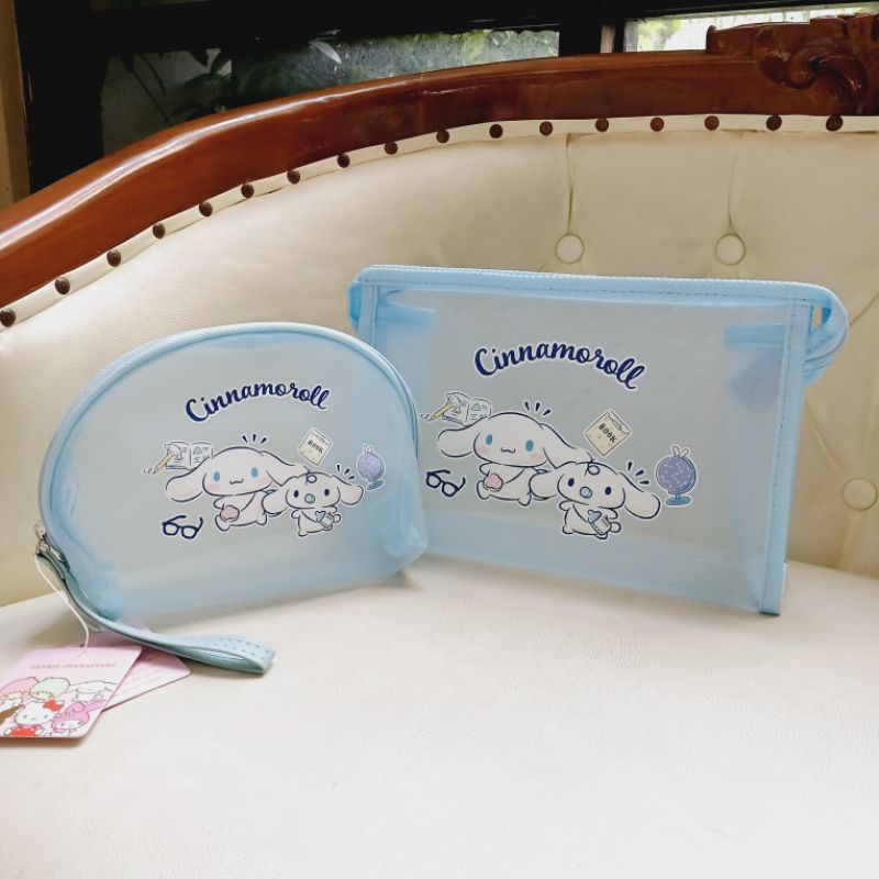 Dompet Kosmetik Pouch Jaring Serbaguna Sanrio Cinnamoroll and Milk Cinamorol Cinamoroll Cinnamonroll