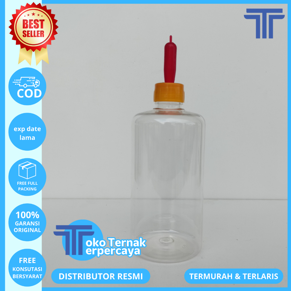 Dot Merah Kuning 500ml - Dot Cempe Kambing Domba - Botol Dot Cempe