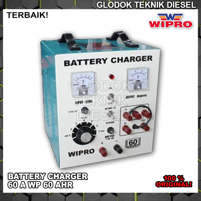 WIPRO Charger Aki Mobil Motor 60 A Battery Charger WP 60 AHR Cas Aki WP60AHR