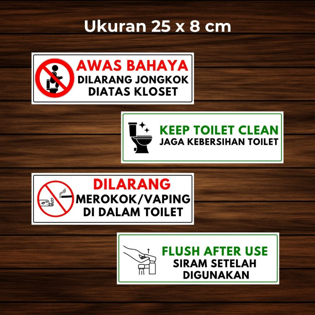 

Stiker Label Pengingat untuk Toilet Vinyl Anti Air