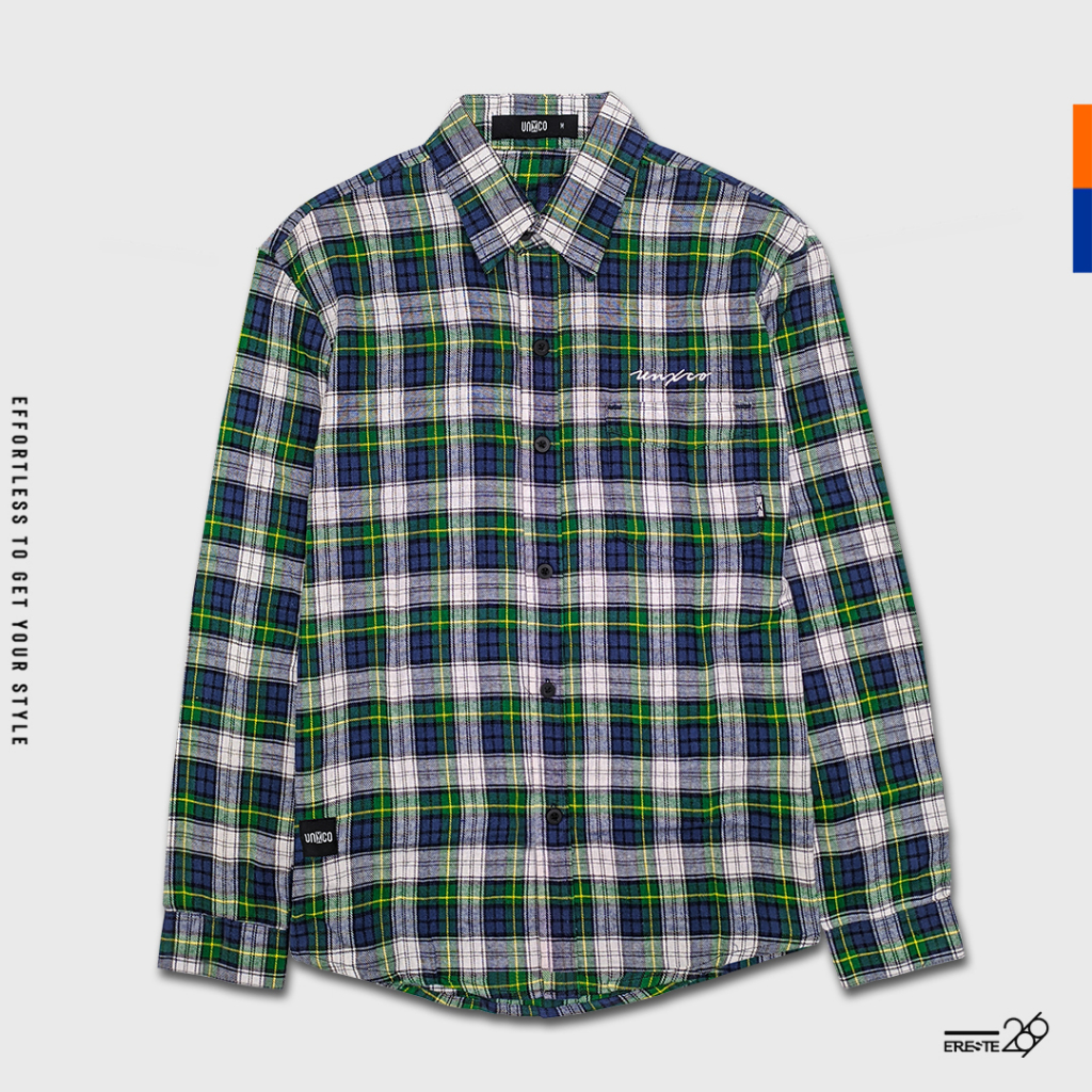 Ereste269 X Unxco Kemeja Flanel Green Blue
