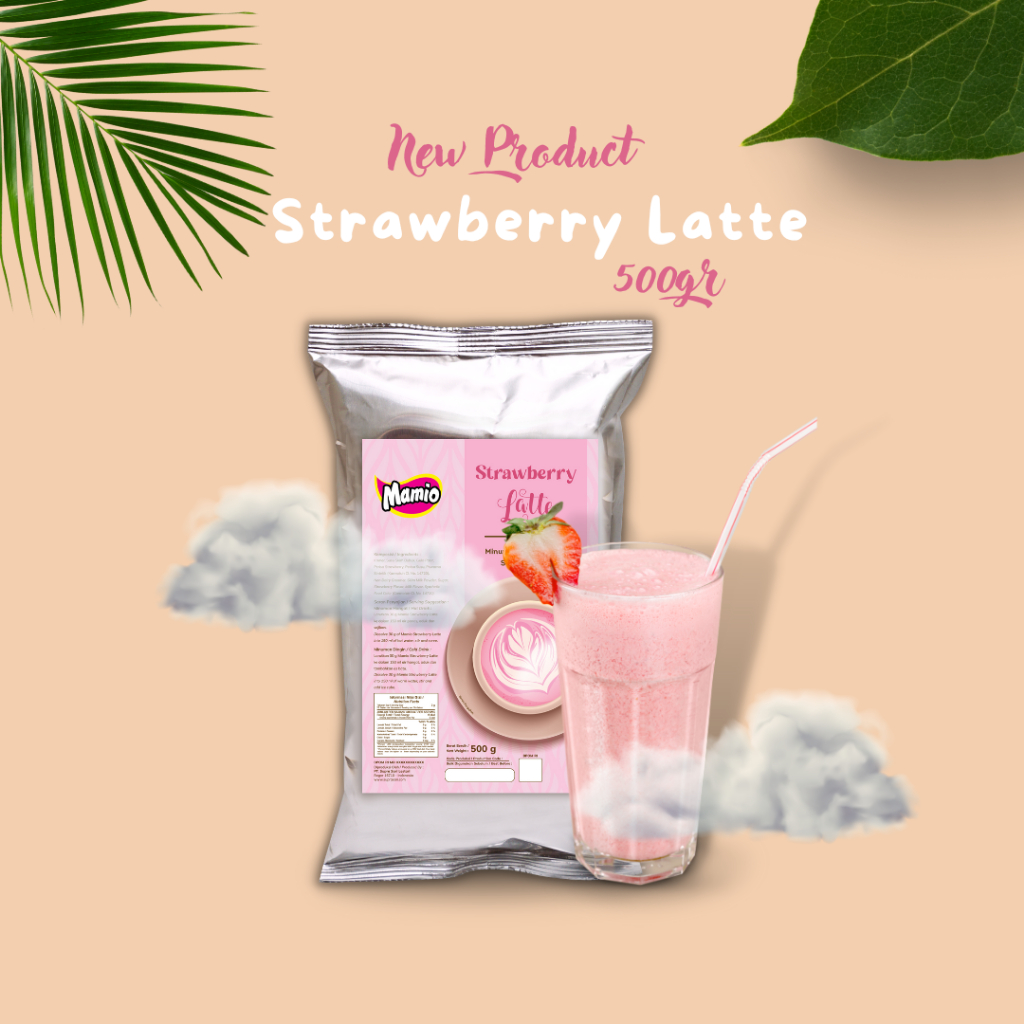 

Bubuk Minuman Rasa Strawberry Latte / Minuman Serbuk Strawberry Kemasan 500Gr