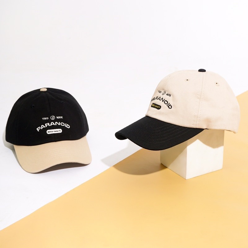 PARANOID TOPI PRIA POLOCAPS | BASEBALL | TOPI PRIA - CREAM BLACK