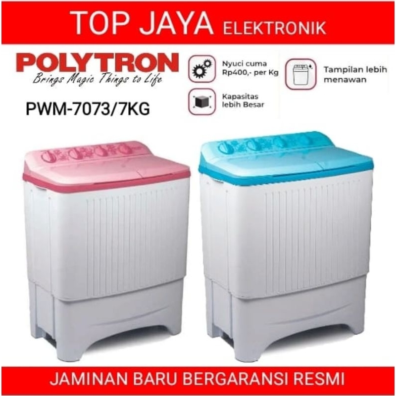 MESIN CUCI POLYTRON 7KG 2 TABUNG/POLYTRON MESIN CUCI TWINS TUB NEW SERIES