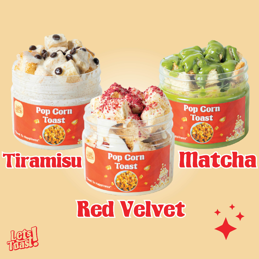 

Pop Corn Toast Matcha + Pop Corn Toast Tiramisu + Pop Corn Toast Red Velvet