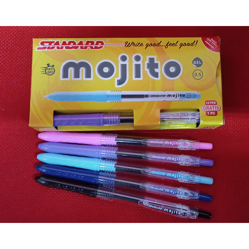 

Standard Pen - Mojito 0.5 Gel Isi 12 Pcs (Pulpen, Ballpoint, Pena, Alat Tulis, Pen)