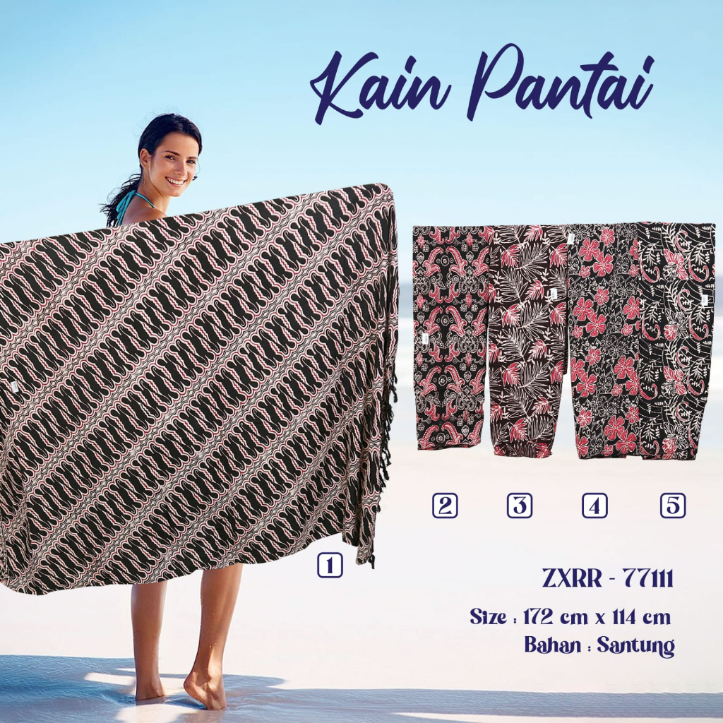 KAIN PANTAI BATIK KAIN BALI BAHAN SANTUNG TEBAL MURAH KAIN PANTAI RUMBAI RIA BATIK SOLO
