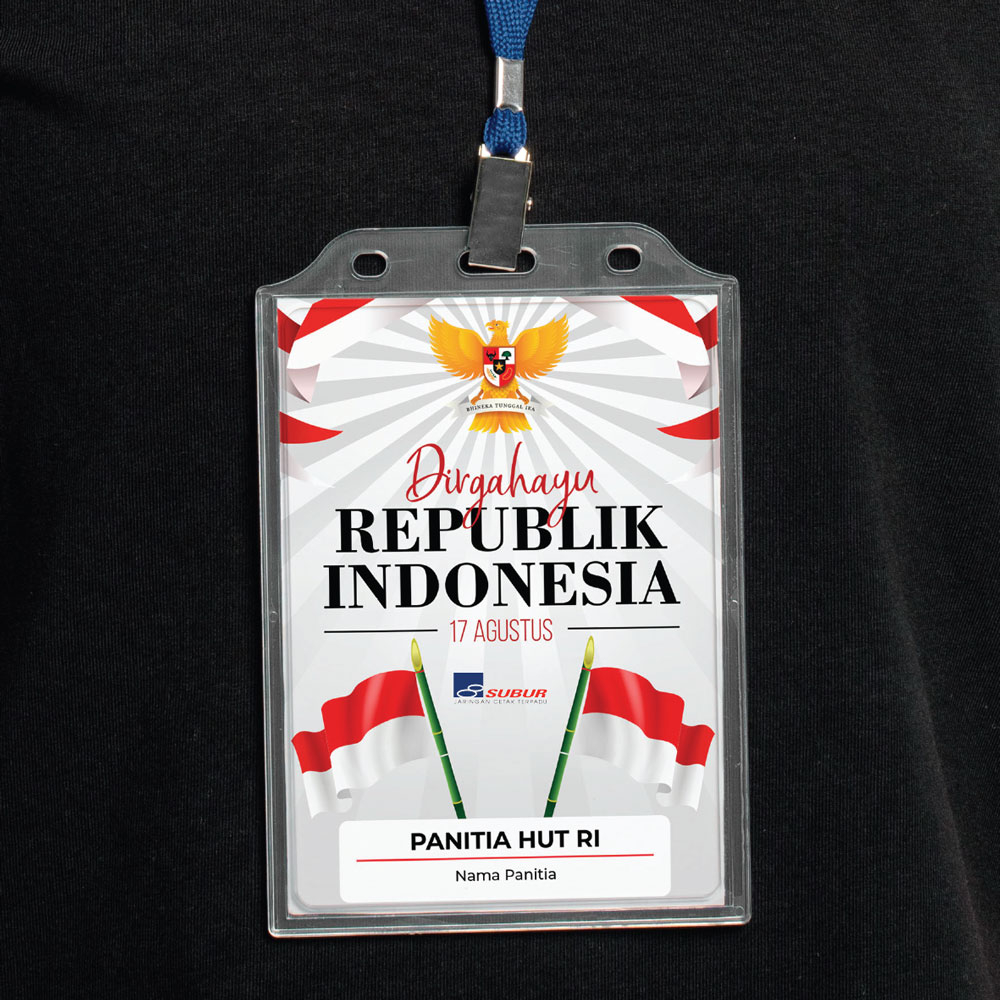 

NAMETAG PANITIA 17 AGUSTUS LOMBA KEMERDEKAAN AGUSTUSAN TALI LANYARD PLASTIK NAMETAG TANDA PENGENAL PANITIA
