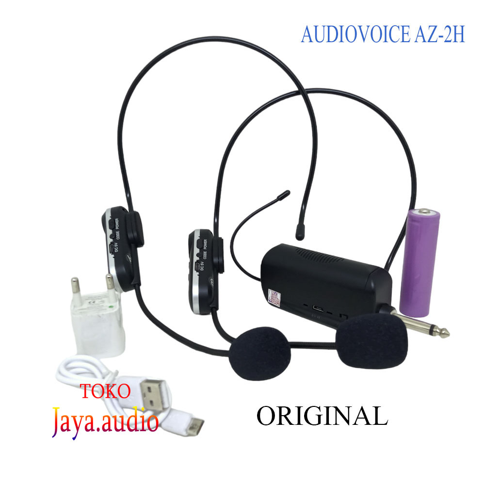 Mic Headset bando AUDIOVOICE 2H Mik Wireless Model Bando Tanpa kabel Mikrofon Imam Sholat