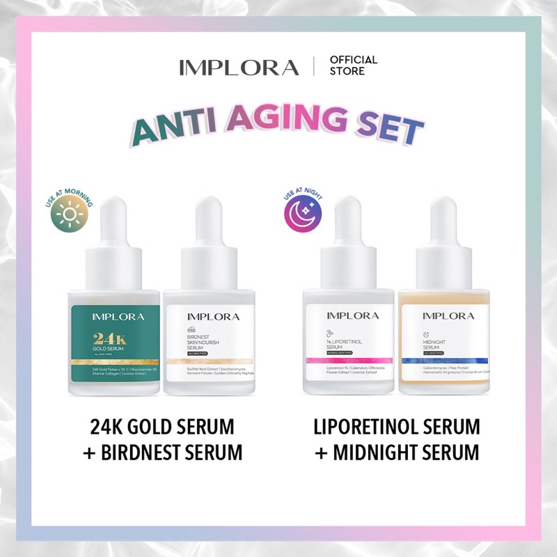 [READY STOCK] Implora Face Serum Anti Aging / Paket Serum Combo Anti Aging/ Serum Salmon DNA