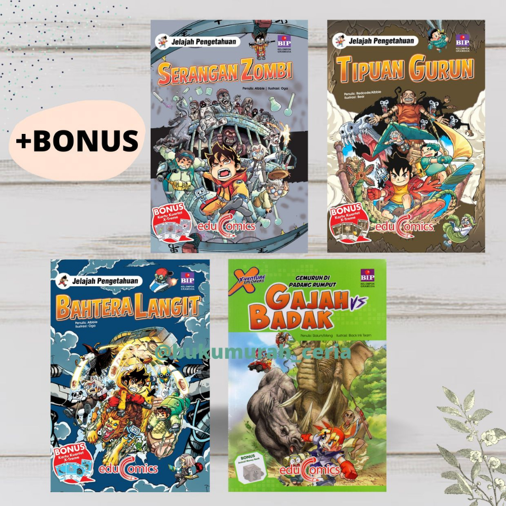 ORI & NEW Komik Edukasi Educomics X-Venture Xplorers : Gemuruh Di Padang Rumput Gajah Vs Badak