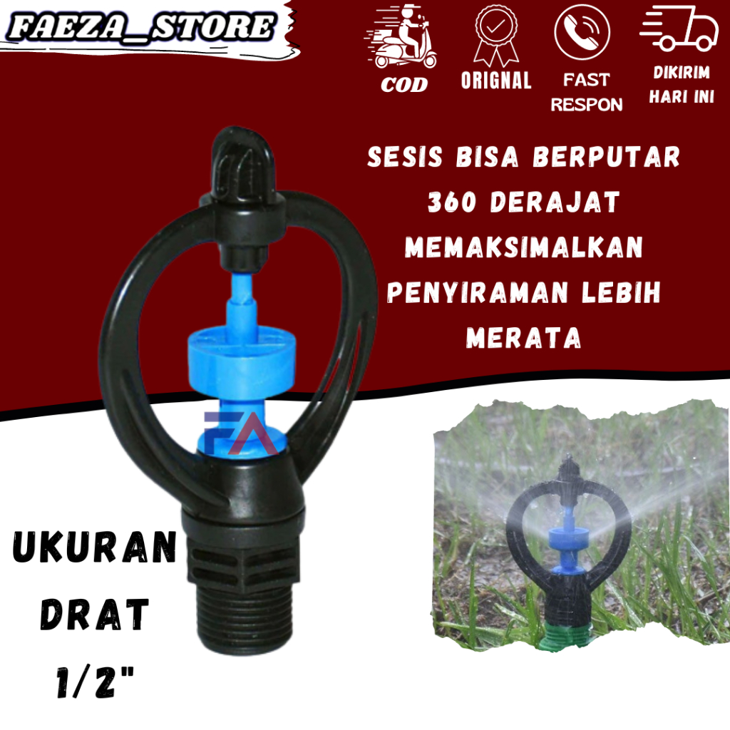 Sprinkler Ruri Sprinkler Pertanian Sprinkler Taman Sprinkler kebun Ukuran Drat 1/2 Inchi FAEZA_STORE