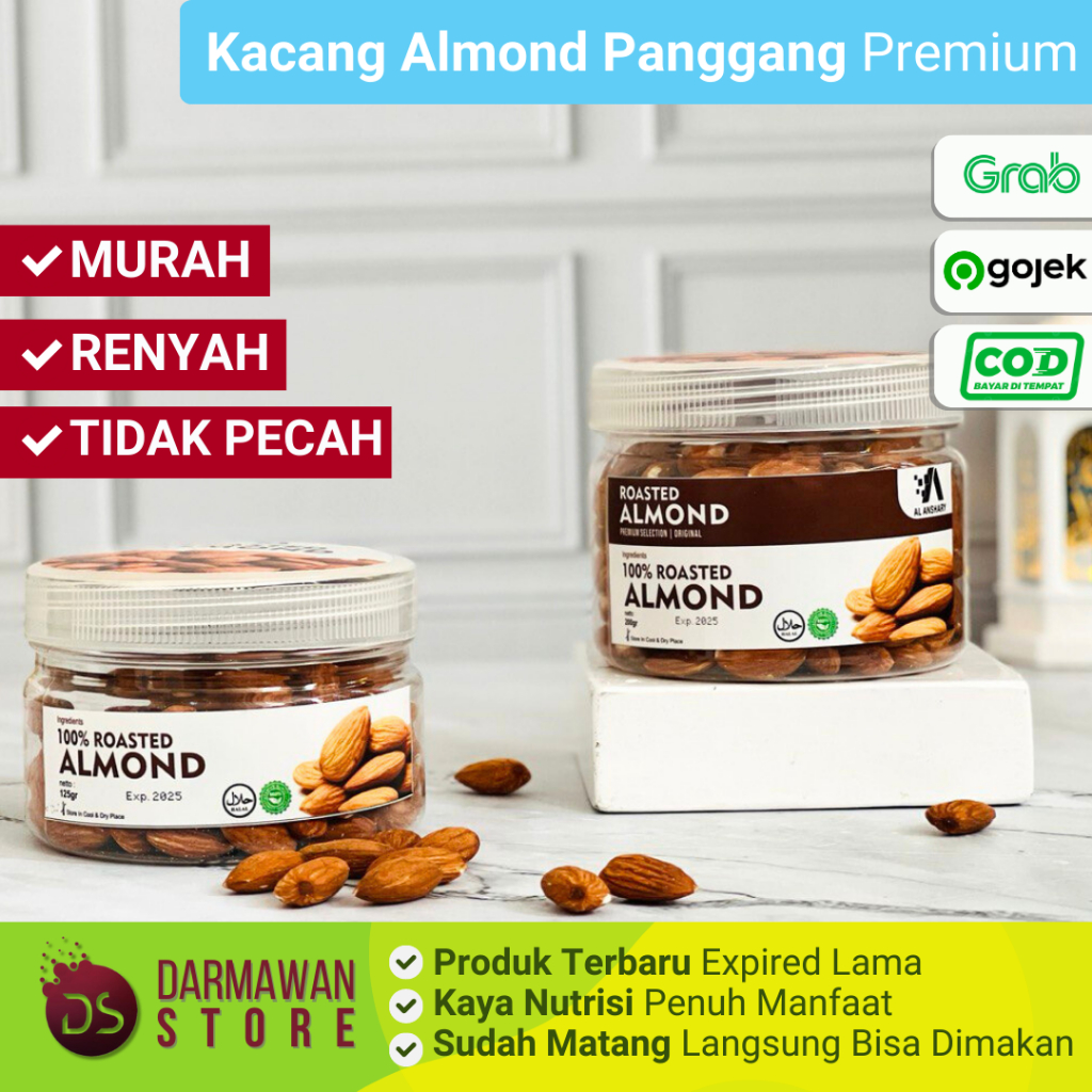 

Kacang Almond Panggang / Kacang Almond Siap Makan / Alomond Kiloan / Almond Arab / Almond Grosir / Almond Oleh Oleh Haji / Almond Kupas / Almond Panggang /