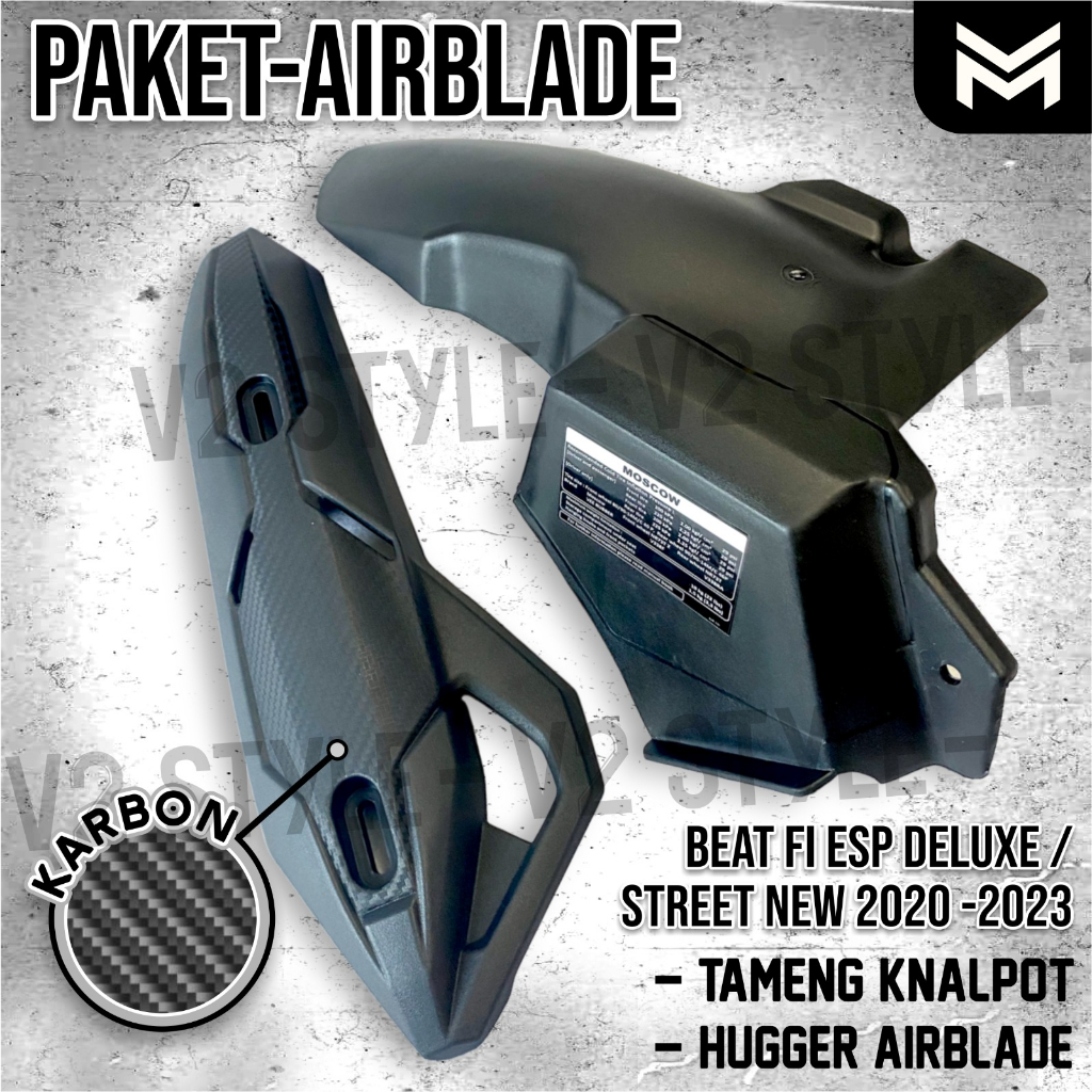 HUGGER HONDA AIRBLADE BEAT NEW 2020 SCOOPY 2021 + COVER KNALPOT AIR BLADE BEAT FI DELUXE STREET 2020