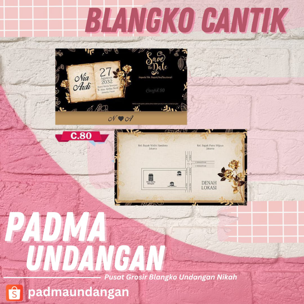 Blangko Undangan Cantik 80 | Pusat Grosir Blangko | Padma Undangan