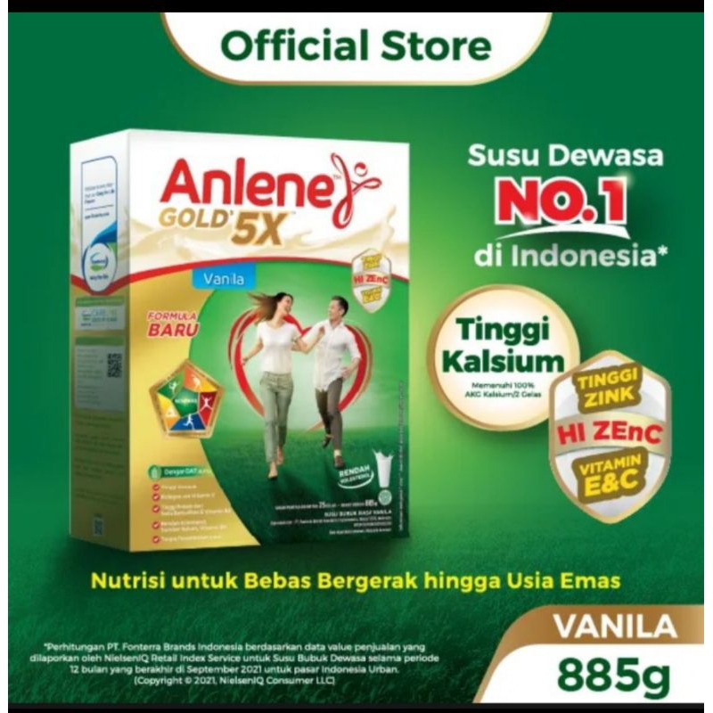 

Anlene Gold Plus 5X Rasa Vanilla Susu Dewasa 885 Gram Vanila