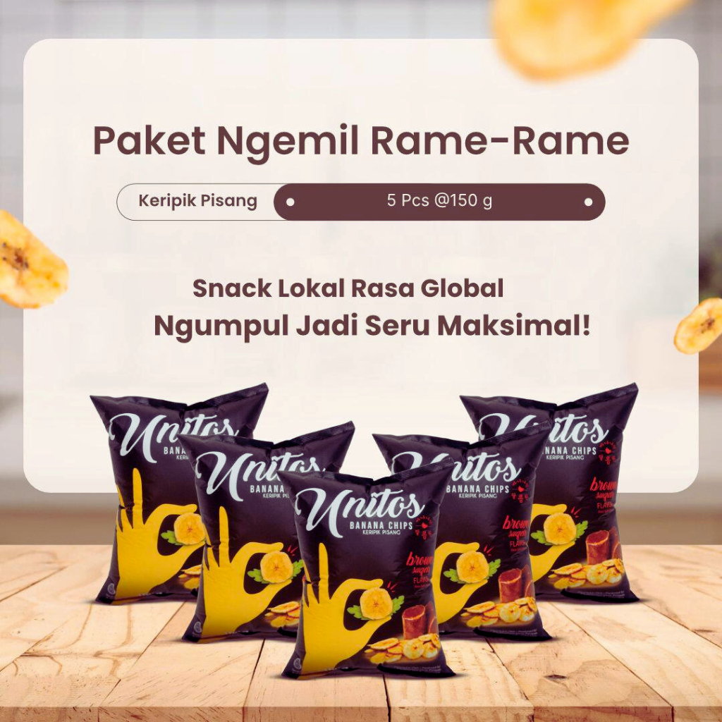 

Paket 5 Pcs Unitos Cemilan Keripik Pisang Lokal