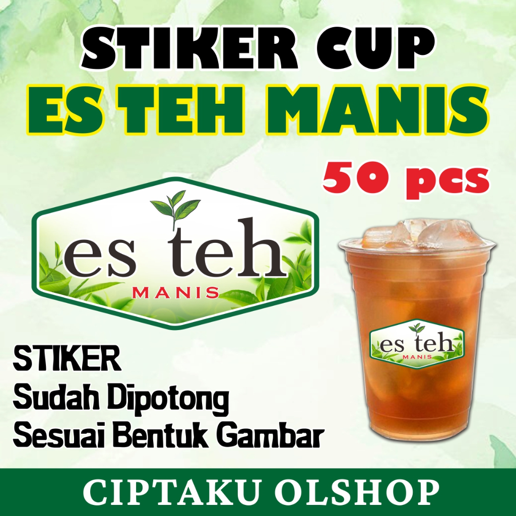 

stiker label cup es teh manis