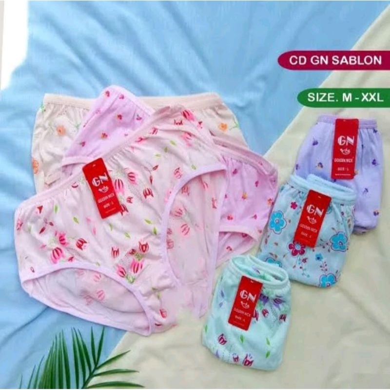 6 Pcs Celana Dalam Wanita Golden Nick 937s Motif / Celana Dalam Golden Nick / CD Wanita Dewasa / CD 