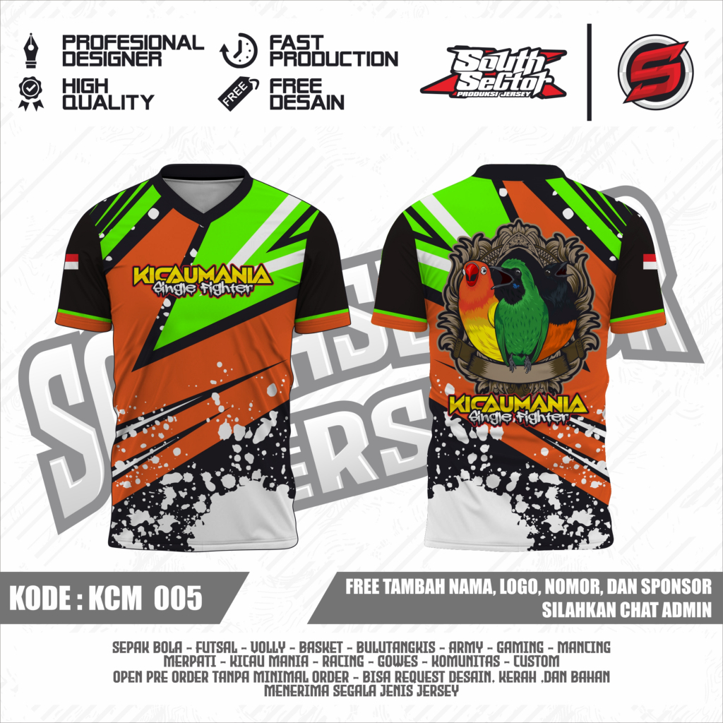 JERSEY KICAU MANIA JERSEY BURUNG FULL PRINTING - KCM005