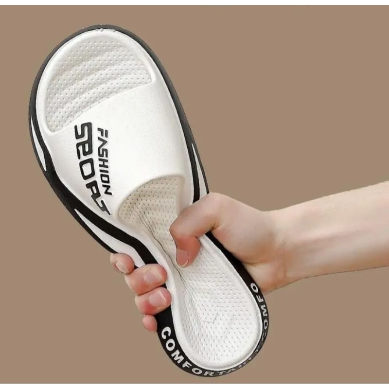 IMPORT-sendal sport kasual putih pria modern,sendal selop trendi termurah