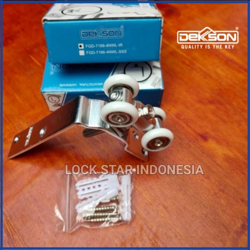 Roda Pintu Lipat Dekson 7166 4nwl / Roda Pintu Gantung Nilon Dekkson Roda Atas Rel Pintu  Flexible