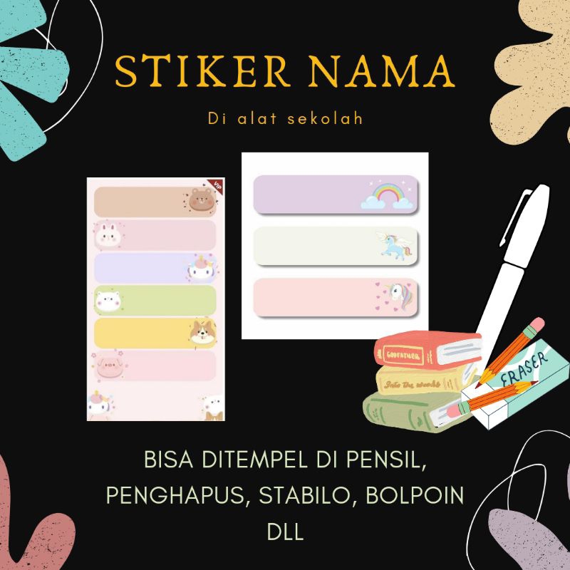 

STIKER NAMA DI PERALATAN SEKOLAH CUSTOM ISI 300