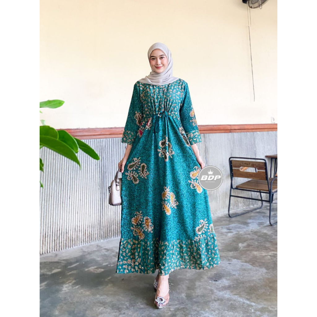 DIANPUTRI DASTER ARAB | GAMIS JEJE | RAYON SUPER GRADE A ORI MODEL RESLETING DEPAN BUSUI & BUMIL LD 110-1