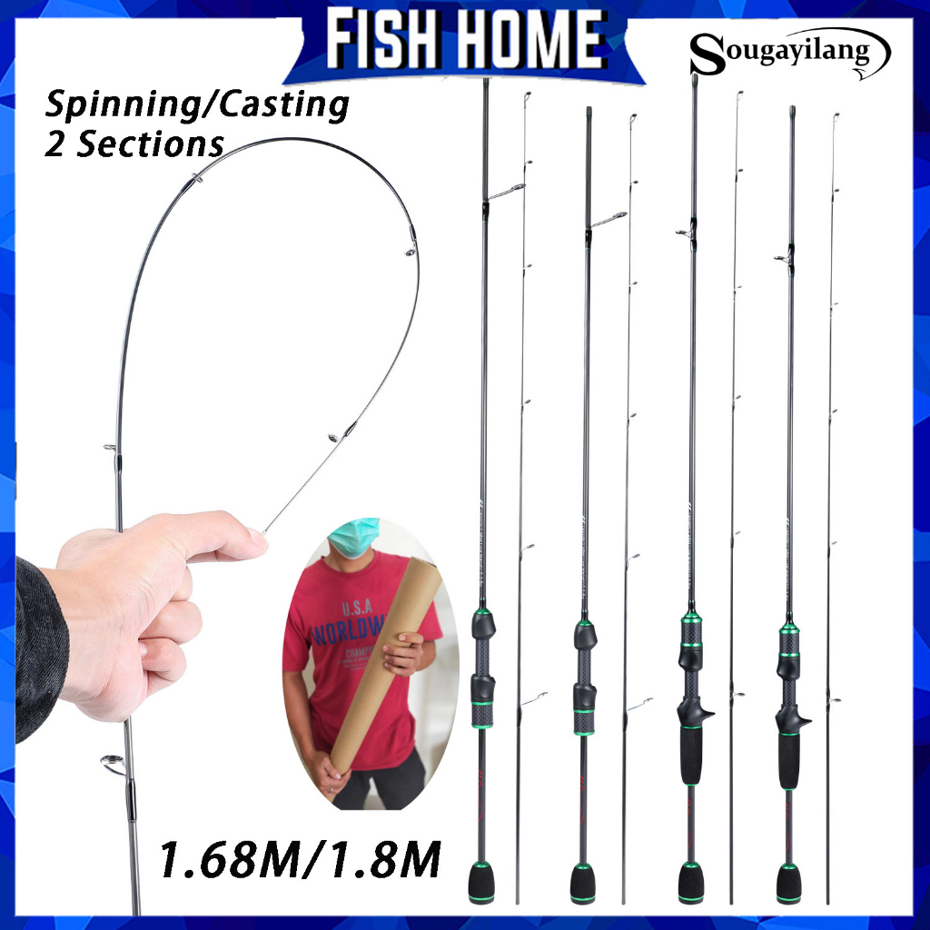 SOUGAYILANG JORAN PANCING SPINNING/CASTING FISHING ROD SANGAT RINGAN CARBON FIBER KUALITAS TINGGI