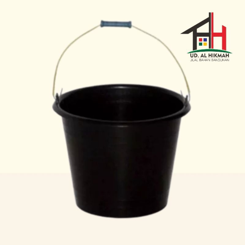 Ember Cor Hitam Karet ANTI PECAH 22 Cm Ember Semen Bangunan