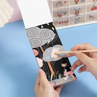 

Buku Gambar Travel, Pocket Scratch Book, Buku Gosok Warna