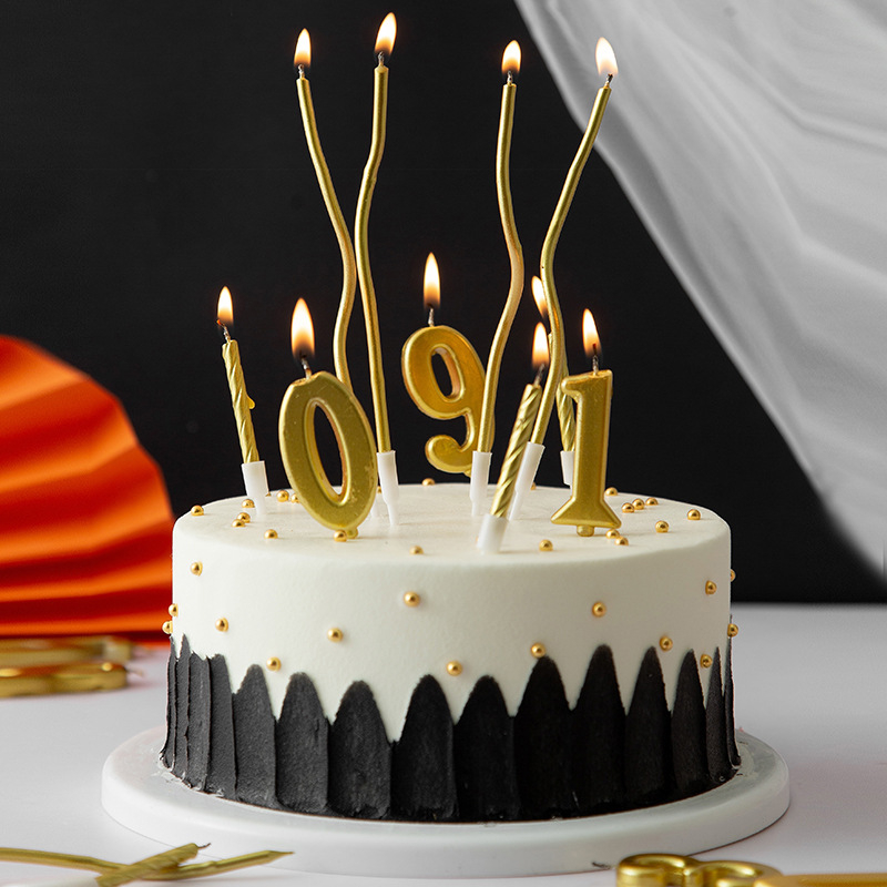 ✅GROSIR✅ 0~9 Lilin Angka / Lilin Ulang Tahun Emas 1pcs / Hiasan Kue Ulang Tahun / Happy Birthday Cake Golden Number Candle Image 4