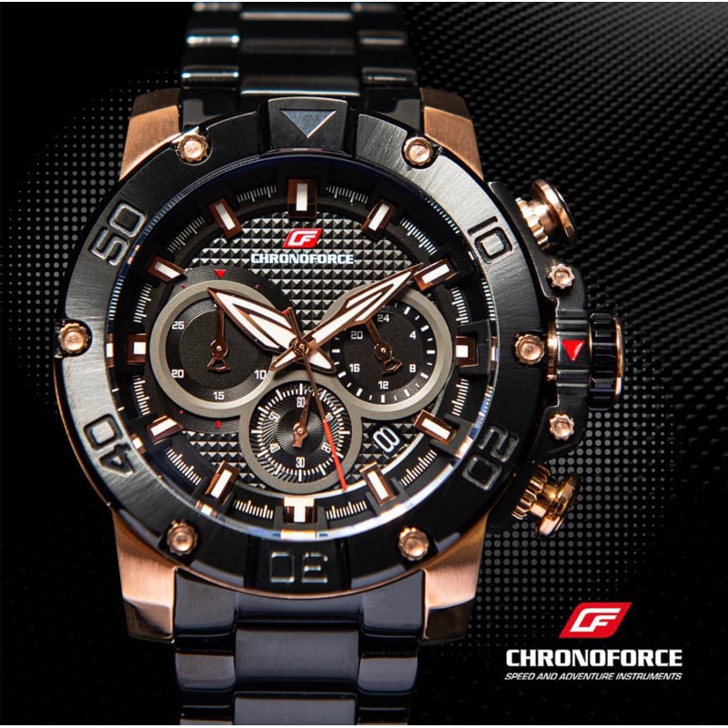 JAM TANGAN PRIA CHRONOFORCE SPORT CF5257G STAINLESS CHRONO ORIGINAL