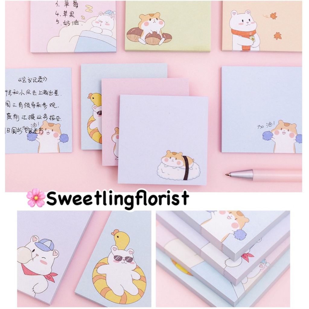 

Sticky Notes Hamster Beruang Bear Lucu Memo Unik