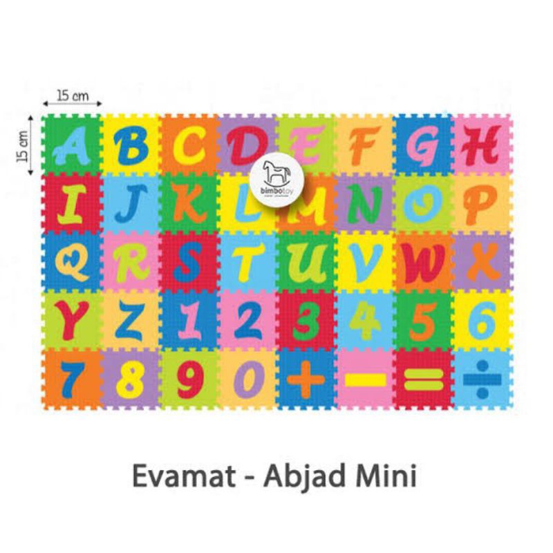 matras puzzle motif angka & huruf ukuran 15×15 tbl 1cm isi 40 pcs/mainan edukasi anak/tiker/playmat/