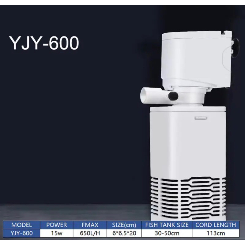 Yee YJY-600 Pompa Akuarium Ikan Aquarium Filter Pump Submersible Gelembung Udara 3 In 1 Fish Tank Ai