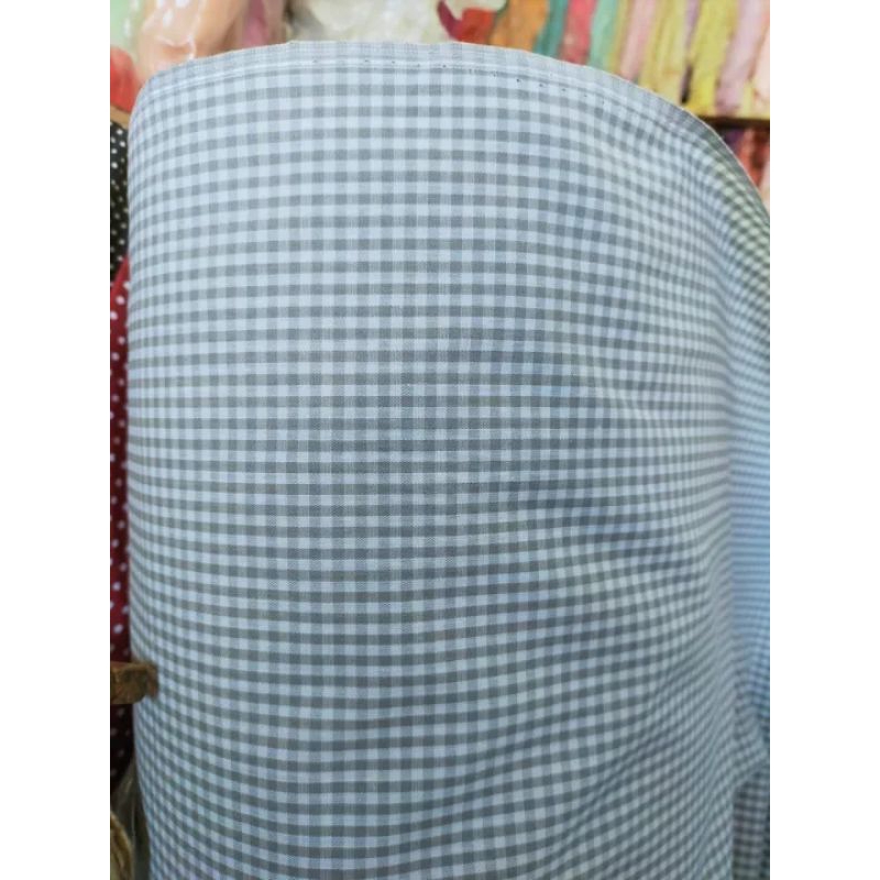 kain katun motif kotak kecil lebar 115cm