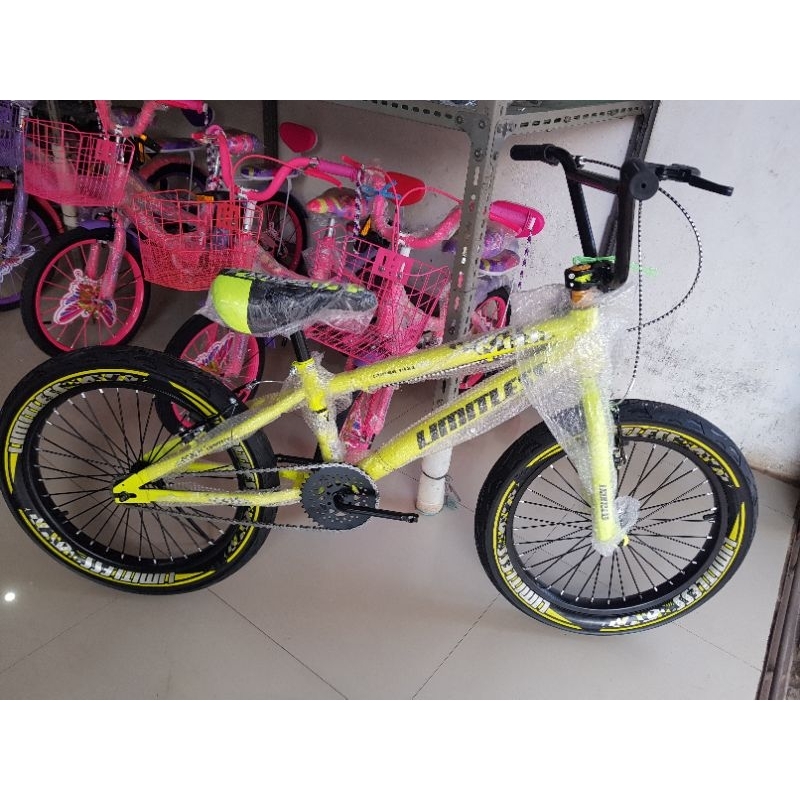 Sepeda BMX 20 inch LIMITLESS ( BAN JUMBO 3.0 ) ( WARNA HIJAU STABILO / KUNING )