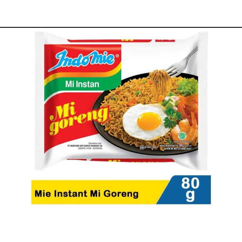 

Indomie mi instan goreng dpt 5 biji