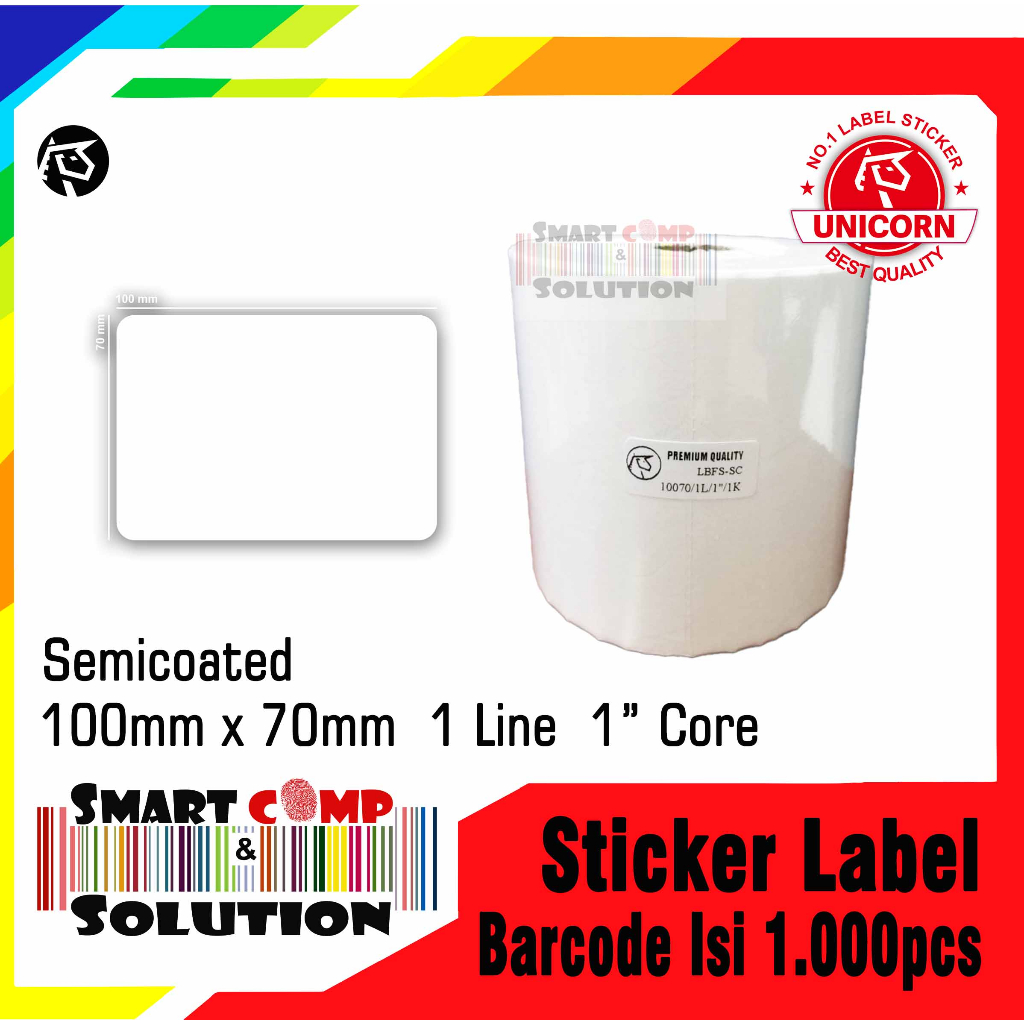 

Label Barcode 100x70mm 1Line Isi 1000 Kertas Sticker Semicoated 100x70