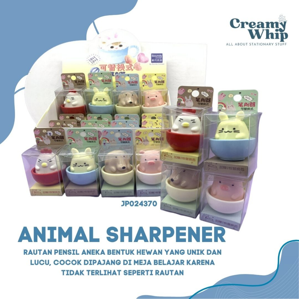 

Cute Animal Sharpener Rautan Bentuk Hewan Lucu Unik dan Kekinian Serutan Pensil lucu