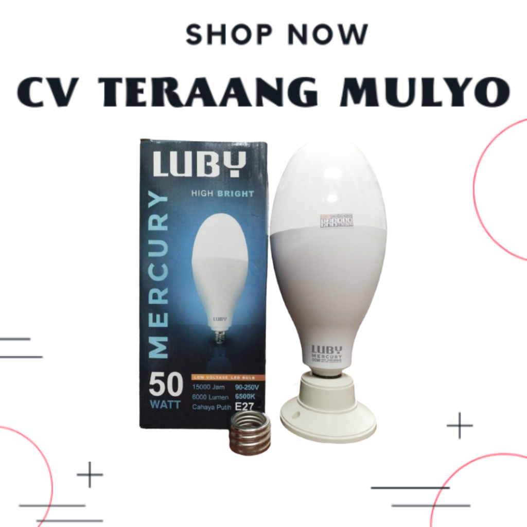 Lampu Luby Mercury led 50watt 6500k
