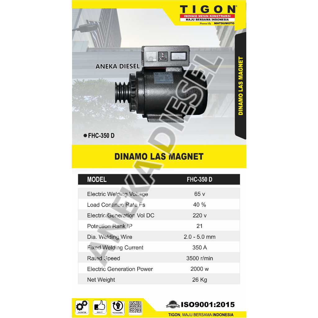 Dynamo Las Magnet TIGON FHC 350D Dynamo Las Magnet Mesil Dynamo Las Magnet FHC 350D TIGON